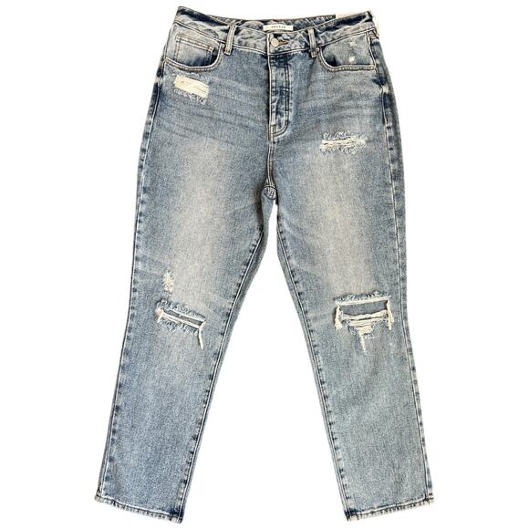 NWT Pacsun High Waisted Distressed Light Medium Wash Ripped Mom Jeans Size 30 - Picture 2 of 7